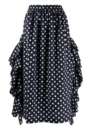 Comme Des Garçons Comme Des Garçons polka-dot print ruffle-detailing skirt - Blue
