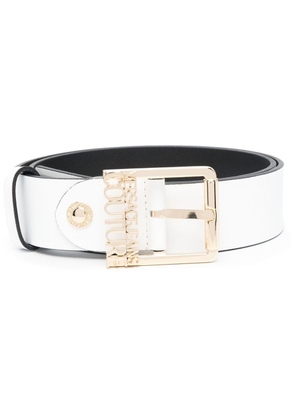 Versace Jeans Couture logo-buckle leather belt - White