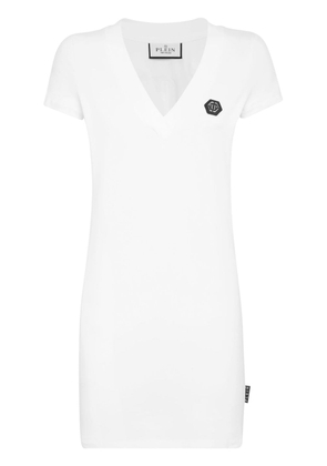 Philipp Plein rhinestone-embellished T-shirt dress - White