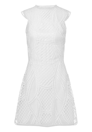 Alberta Ferretti embroidered open-back minidress - White