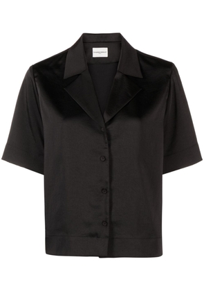 Claudie Pierlot Cuban-collar satin shirt - Black