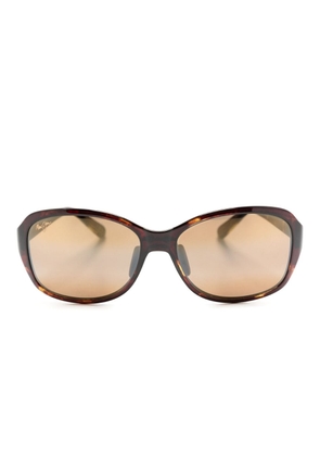 Maui Jim tortoiseshell rectangle-frame sunglasses - Brown