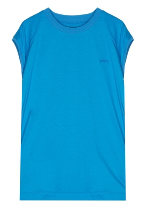 Juun.J logo-embroidered cotton T-shirt - Blue