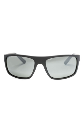 Maui Jim logo-print rectangle-frame sunglasses - Black