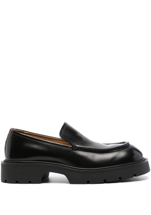 SANDRO square-toe leather loafers - Black