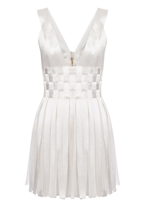 Alberta Ferretti satin mini dress - White