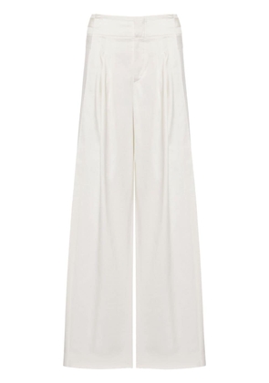 Alberta Ferretti wide-leg cotton trousers - White