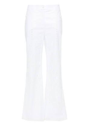 Alberta Ferretti broderie-anglaise flared trousers - White