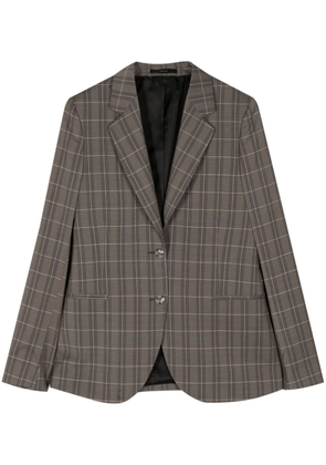 Paul Smith check-pattern wool blazer - Brown