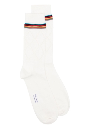 Paul Smith quilted ankle socks - White