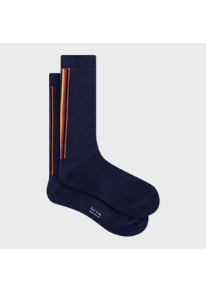 Paul Smith Navy Vertical 'Artist Stripe' Socks Blue