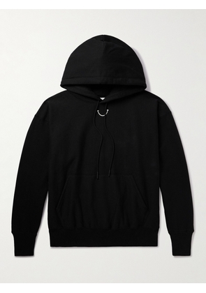 READYMADE - Logo-Print Embroidered Cotton-Blend Jersey Hoodie - Men - Black - S