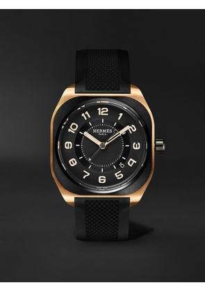 Hermès Timepieces - H08 Automatic 39mm DLC-Coated Titanium, Rose Gold and Rubber Watch, Ref. No. 060124WW00 - Men - Black