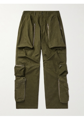 READYMADE - Wide-Leg Cotton Cargo Trousers - Men - Green - 1