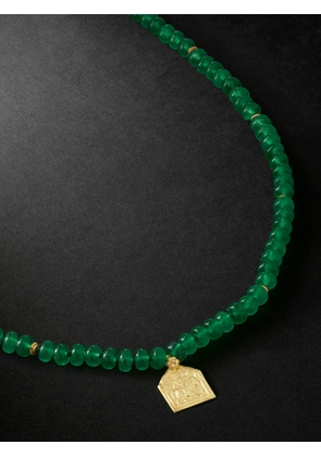 Ileana Makri - Gold and Jade Beaded Pendant Necklace - Men - Green