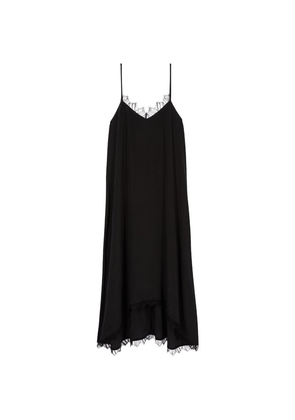 The Kooples Silk Lace-Trim Midi Dress