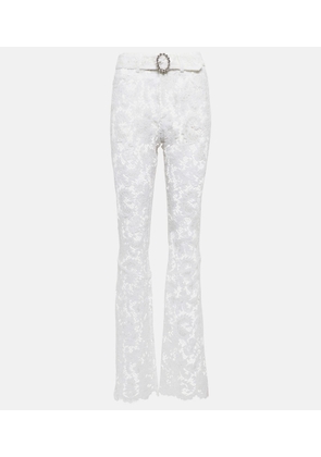 Alessandra Rich Floral high-rise lace pants