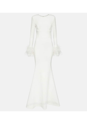 Rebecca Vallance Bridal feather-trimmed crêpe gown
