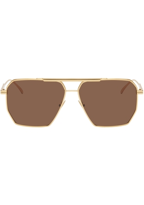 Bottega Veneta Gold Aviator Sunglasses