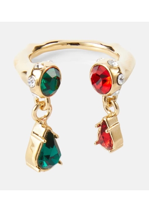 Rabanne Crystal-embellished drop ring