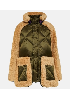 Sacai Shearling-trimmed quilted jacket