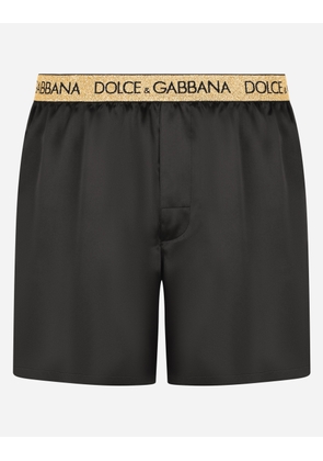 Dolce & Gabbana Silk Satin Boxer Shorts With Sleep Mask - Man Underwear And Loungewear Black 4