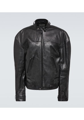 Balenciaga Deconstructed oversized leather jacket