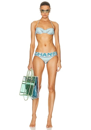 chanel Chanel Logo Bikini Set in Blue - Blue. Size 38 (also in ).