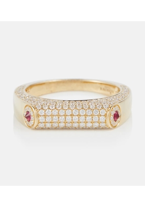 Rainbow K Grace 14kt gold ring with diamonds and rubies