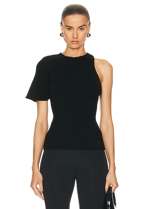 Courreges Asymetrical Wave Rib Knit Sweater in Black - Black. Size M (also in ).
