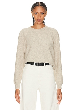 Lemaire Tilted Crew Neck Jumper in Chalk - Cream. Size L (also in M, S, XS).
