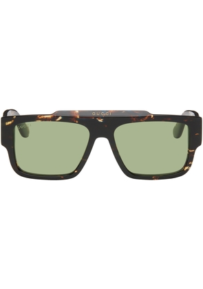 Gucci Tortoiseshell Rectangular Sunglasses
