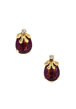 chanel Chanel Stone Clip On Earrings in Gold & Burgundy - Metallic Gold. Size all.