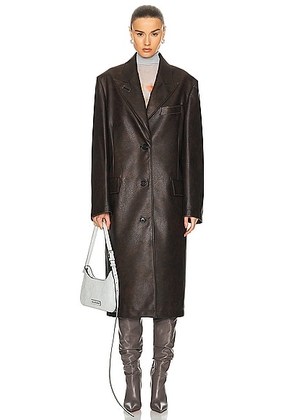 Acne Studios Leather Coat in Brown - Brown. Size 36 (also in 38, 40, 42).