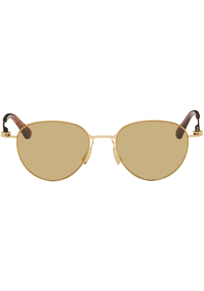 Bottega Veneta Gold Ultrathin Panthos Sunglasses