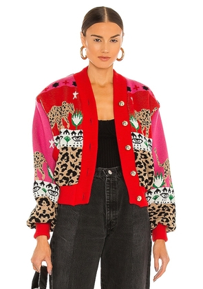 Hayley Menzies Bomber Jacket in Red. Size S, XL, XS.