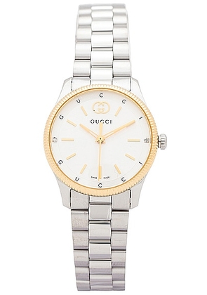 Gucci G-Timeless Slim Watch in Gold & Silver - Metallic Silver. Size all.