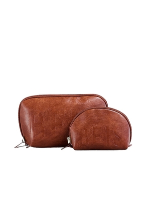 BEIS The Cosmetic Pouch Set in Brown.