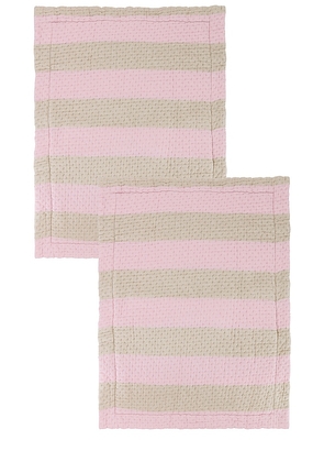 Dusen Dusen Stripe Standard Shams in Pink.