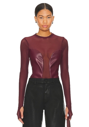 AFRM Sirena Top in Burgundy. Size L, M, S, XL, XS.