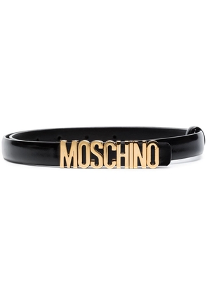 Moschino logo skinny belt - Black
