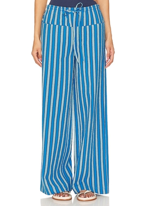 Free People Hudson Canyon Stripe Pant in Blue. Size L, M, XL, XS.
