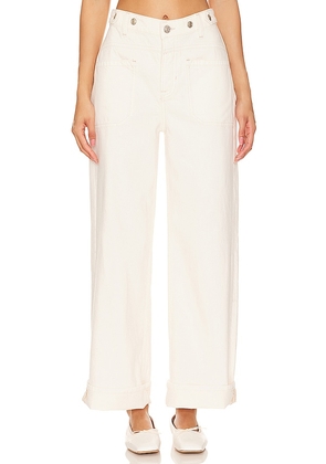 Free People x We The Free Palmer Cuffed Wide Leg In Eggshell in White. Size 25, 27, 28, 29.