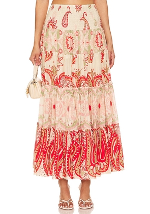 Free People Super Thrills Maxi Skirt in Red. Size M, S, XL, XS.