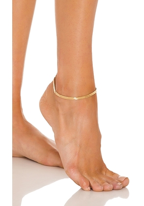 Lili Claspe Reggie Thick Anklet in Metallic Gold.