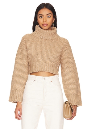 Lovers and Friends Feya Cropped Pullover in Beige. Size S.