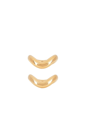 Jenny Bird Ola Ring Set in Metallic Gold. Size 7, 8.