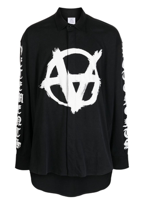 VETEMENTS Anarchy-logo cotton T-shirt - Black