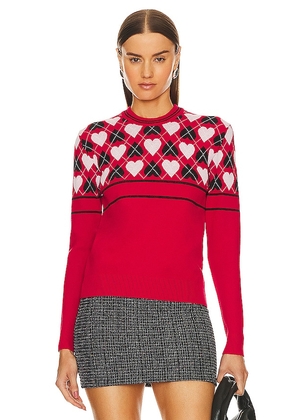 MSGM Active Hearts Sweater in Red. Size S, XS.