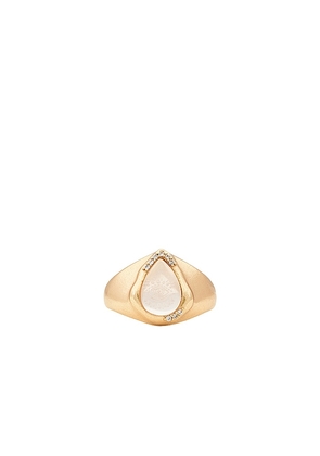 Joy Dravecky Jewelry Eye Ring in Metallic Gold. Size 6, 8.